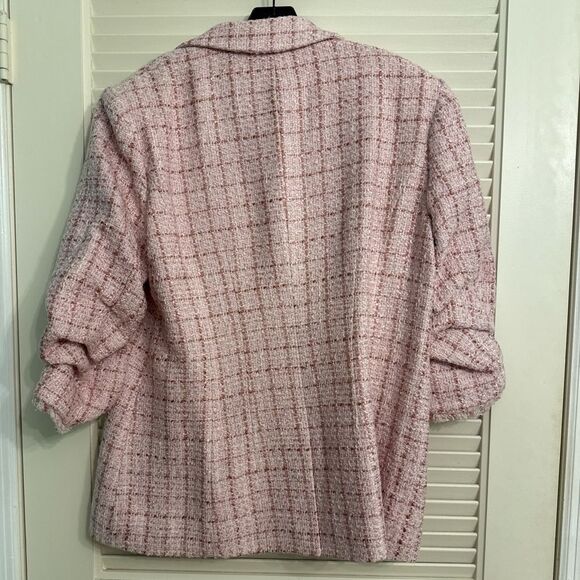 Cinq a Sept Pricilla Tweed Blazer Pink Quartz Size 12 NWT - Picture 8 of 8